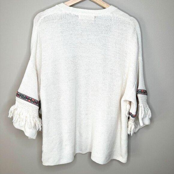 H&M x Coachella Womens Open Cardigan Kimono Boho Tribal Aztec Fringe Small - Picture 2 of 7